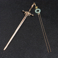 Ancient Style Sword Hairpin Bun Hairpin With Tassels Head Ornament