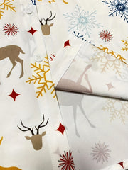  Women's Reindeer & Snowflake Print Long Sleeve Blouse