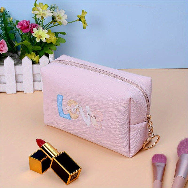 Letter Pattern Makeup Pouch Zipper Cosmetic Bag Toiletry Wash Bag