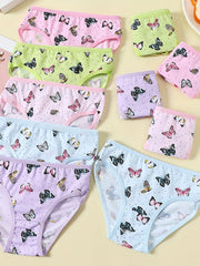10pcs Butterfly Girls Briefs Kids Elastic Soft Panties