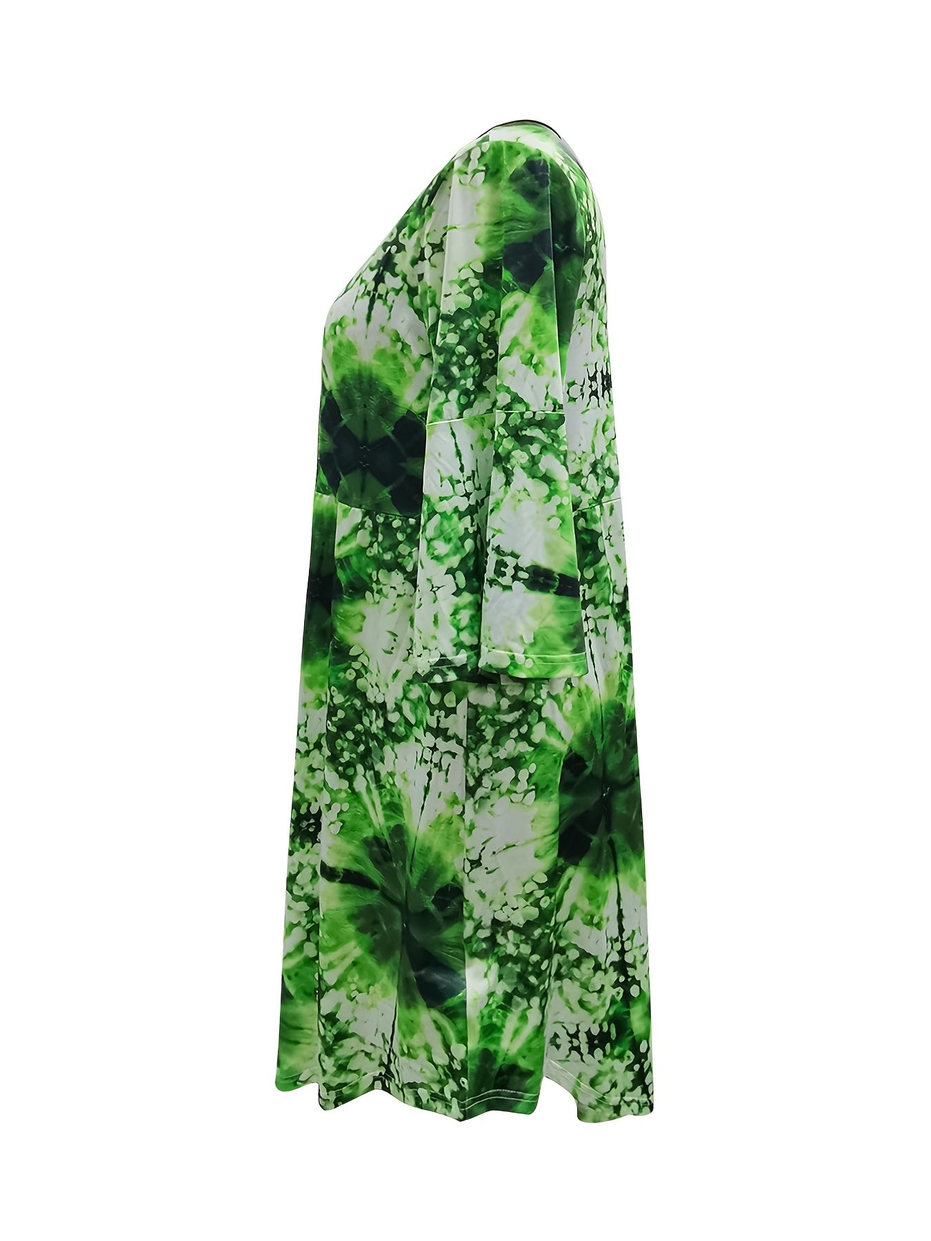  Tie Dye Round Neck Dress
