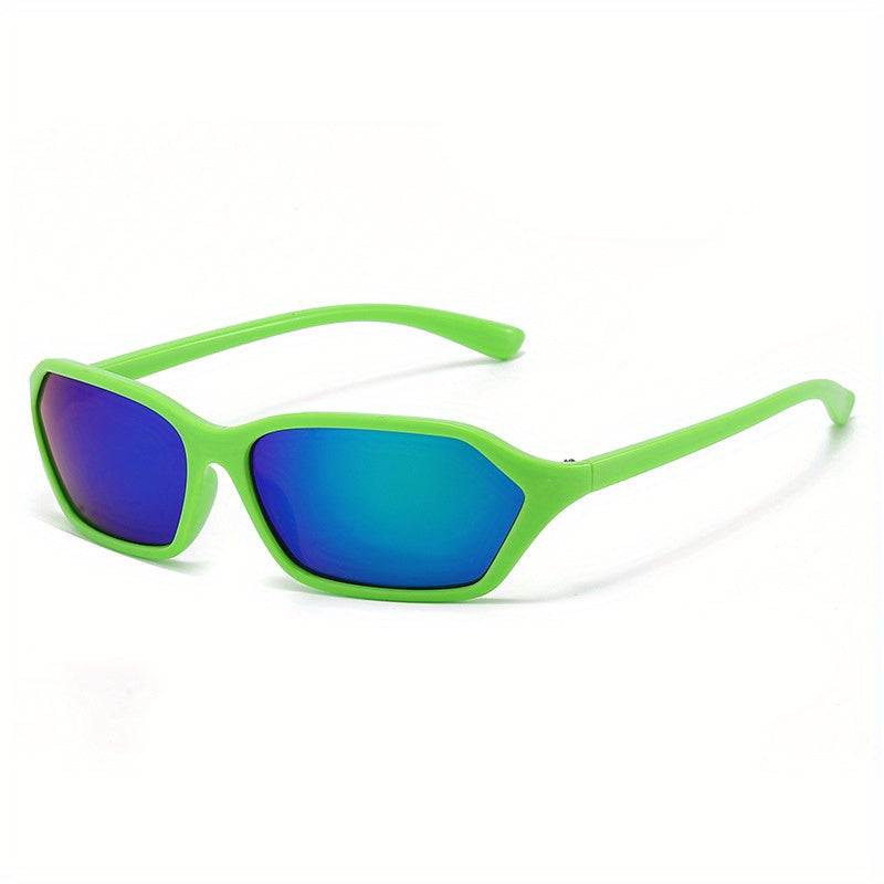 Y2K Wrap Around Sunglasses Cyberpunk Mirror Lens Glasses UV400
