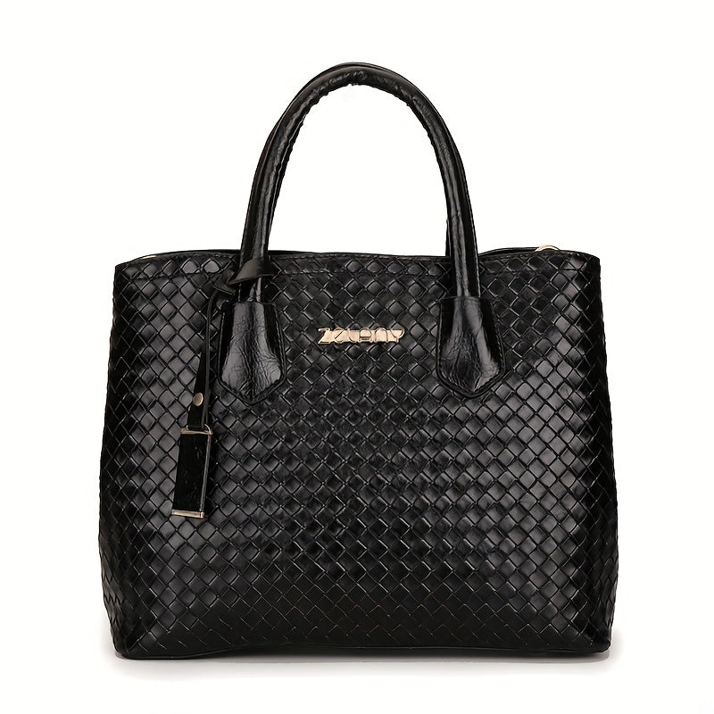 6Pcs Woven Tote Bag Set Women's Handbag With Satchel Bag & Crossbody