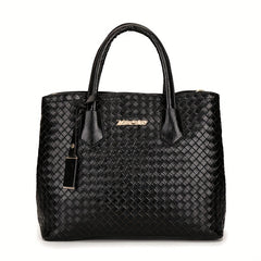6Pcs Woven Tote Bag Set Women's Handbag With Satchel Bag & Crossbody