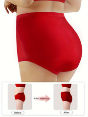Women's Plus Size High Waisted Elastic Everyday Panties Set