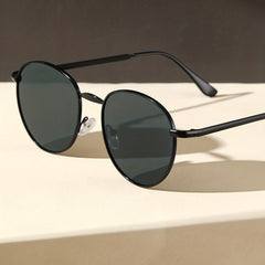 Retro Round Sunglasses Anti Glare Metal Glasses UV400