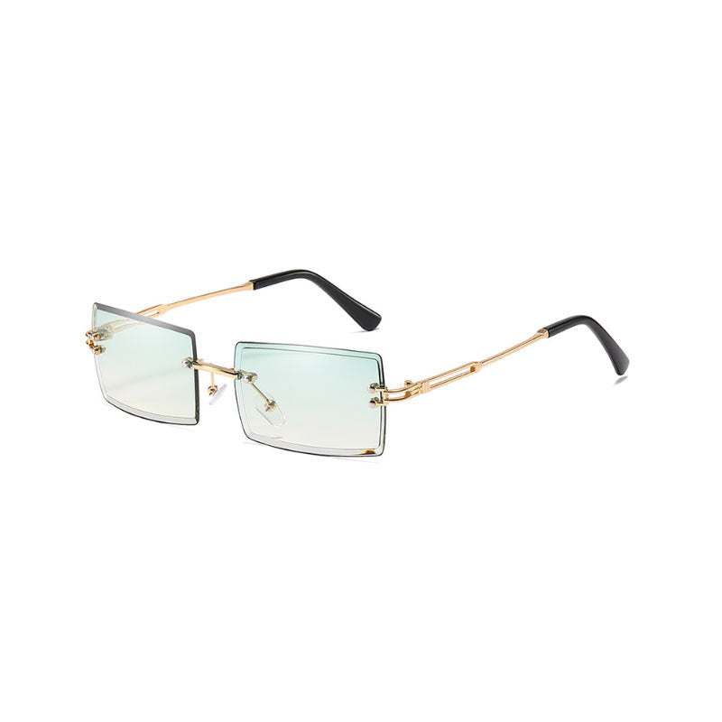 Rimless Square Sunglasses UV Protection Vintage Sun Glasses