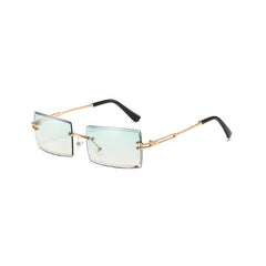 Rimless Square Sunglasses UV Protection Vintage Sun Glasses
