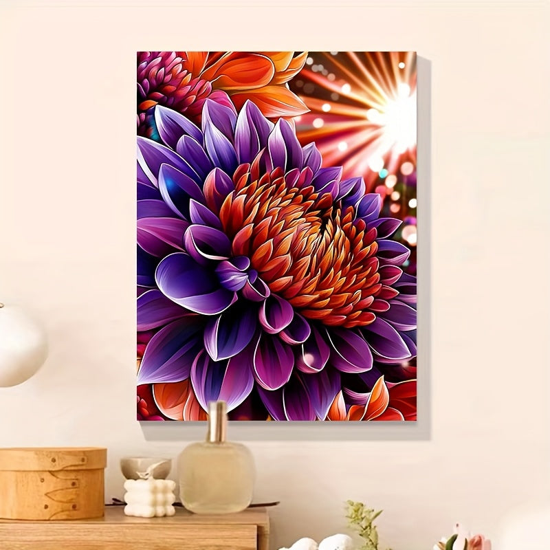 DIY Painting by Numbers Kit Purple Flowers for Beginners