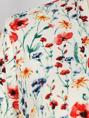 Plus Floral Print Half Sleeve Open Front Cardigan