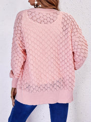  Solid Lantern Sleeve Open Front Cardigan
