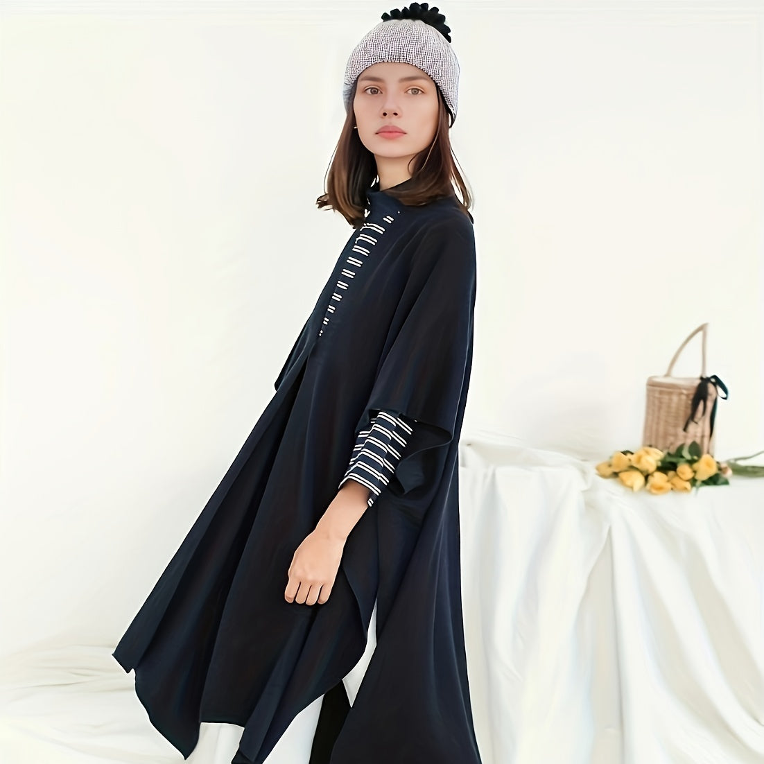 Women's Large Knitted Shawl Warm Cloak Outdoor