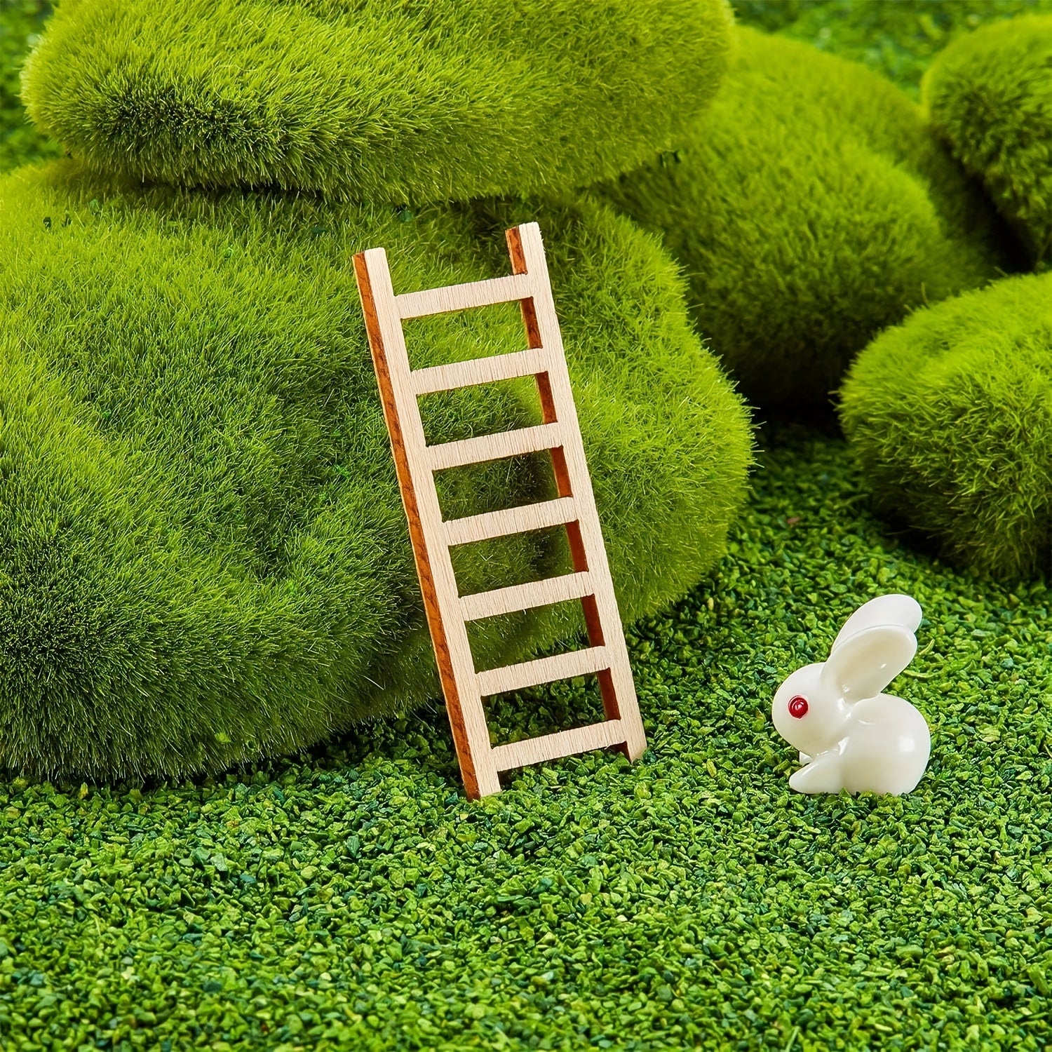 10pcs Mini Wooden Ladder Fairy Garden Dollhouse Decor DIY Craft Accessory