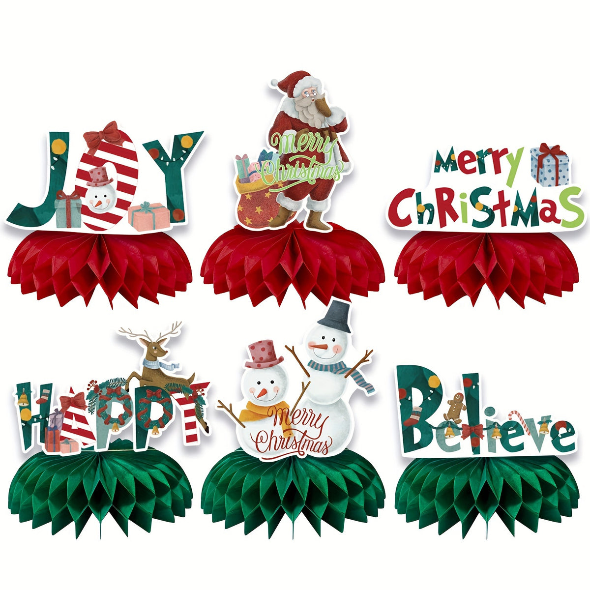 Christmas Tabletop Decor Honeycomb Layout Party Decor