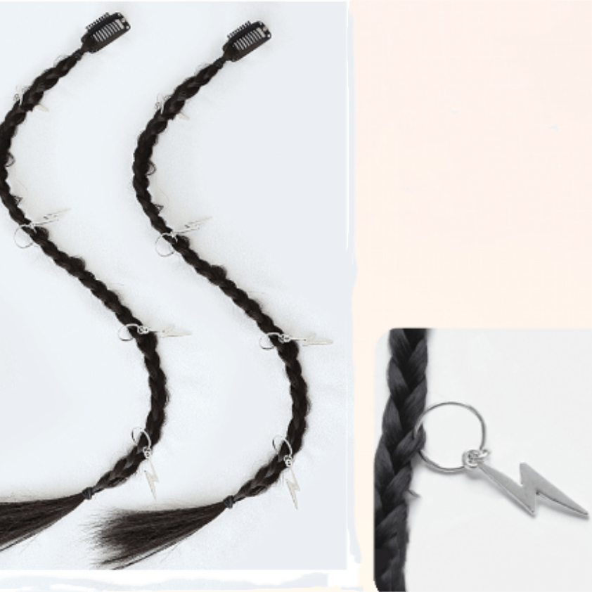 Y2K Hair Clip Braided Ponytail Wig Boxing Dreadlock Wigs Accessories