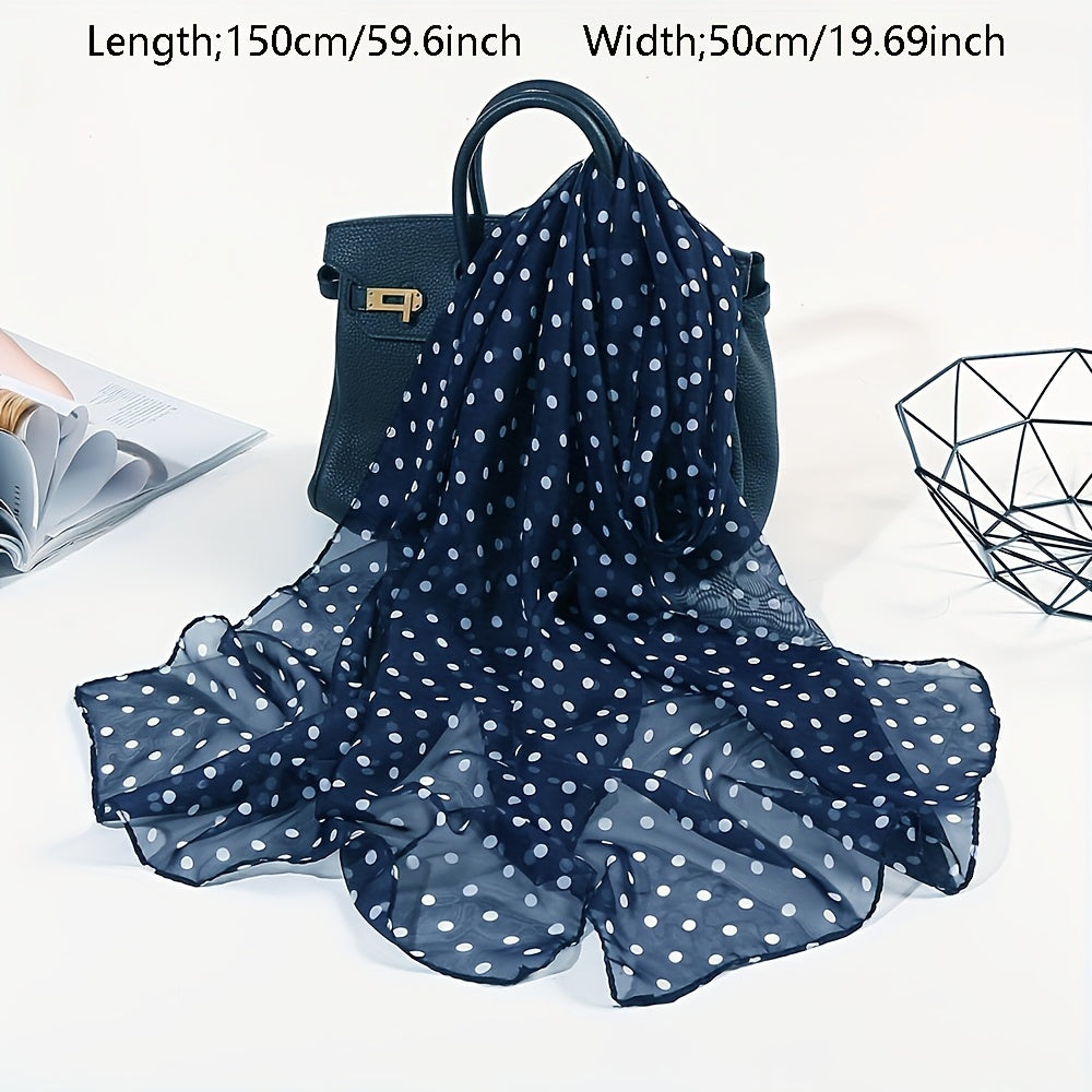 Polka Dot Print Chiffon Scarf Thin Shawl Breathable Gauze Head Wrap Women Boho