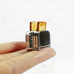 Metal Toast Maker Doll House Accessory Breakfast Scene Kitchen Food Play Doll