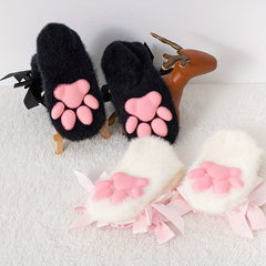 Cat Claw Print Socks Halloween Cosplay Fuzzy Warm Women's Stockings