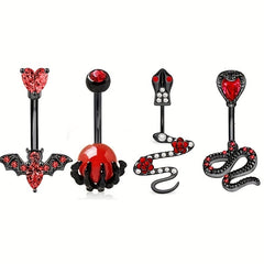 4PC Bee Navel Bar Pack Cz Belly Ring Set Women Belly Button Piercing
