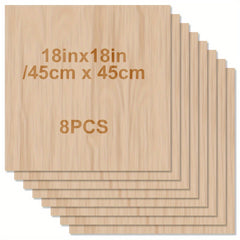 Unfinished Wood Sheet 18x18in 45.2mm Thick Blank Wood Cutting Paper for Crafts