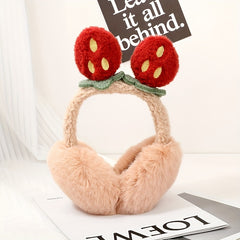 Women's Strawberry Earmuffs for Christmas - Comfortable Winter Ear Warmers