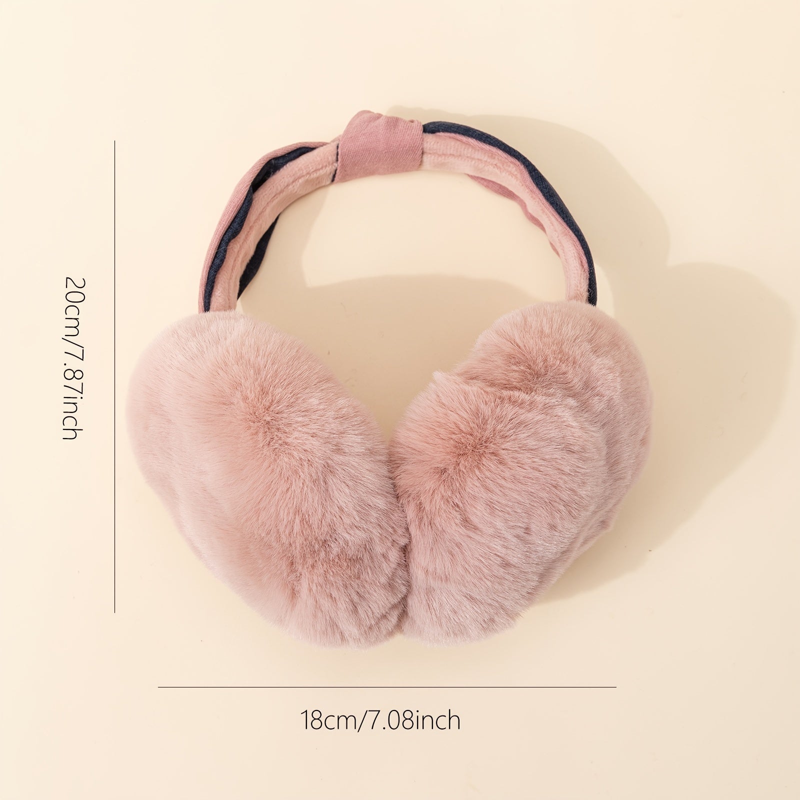Winter Women Outdoor Earmuff Bowknot Thick Plush Ear Warm Fluffy Ear Bag