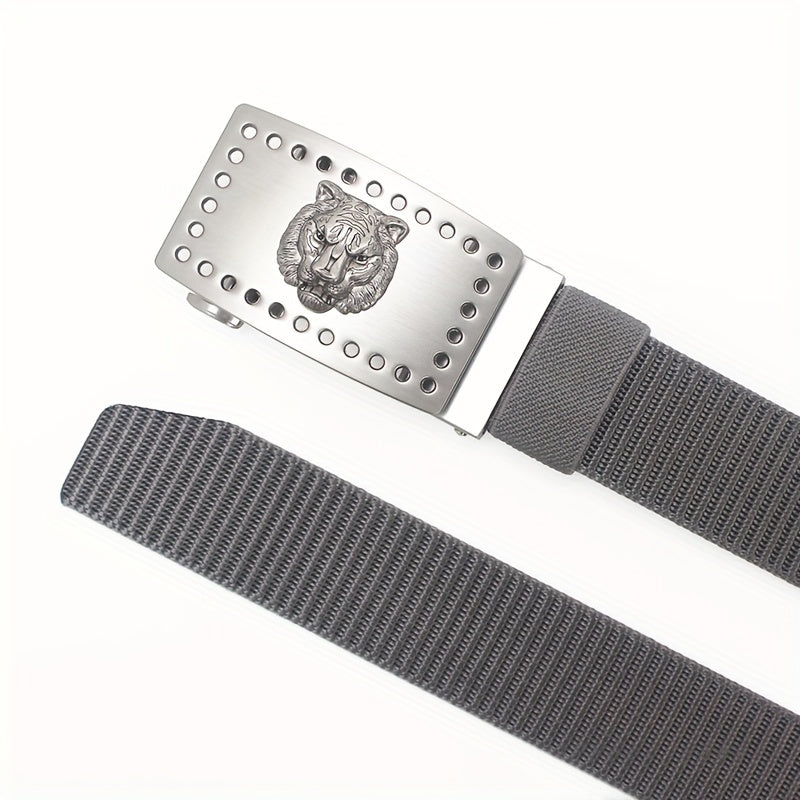 47in Nylon Tactical Military Belt w/ Lion Head Buckle