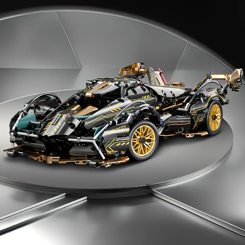 3900pcs Golden Building Blocks Set Sports Car Model Kit