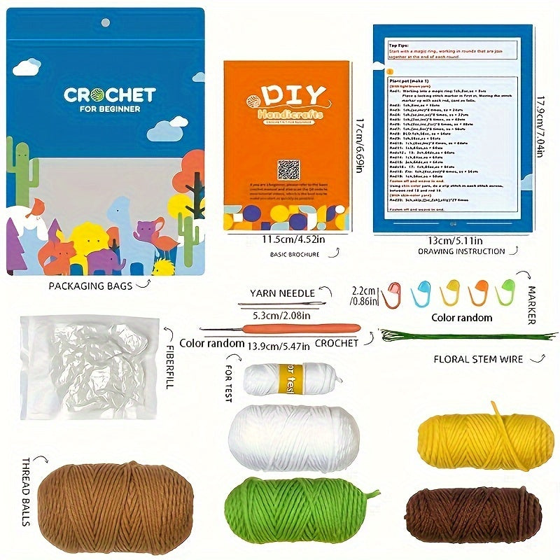 Crochet Plant Ornaments Kit with English Instructions