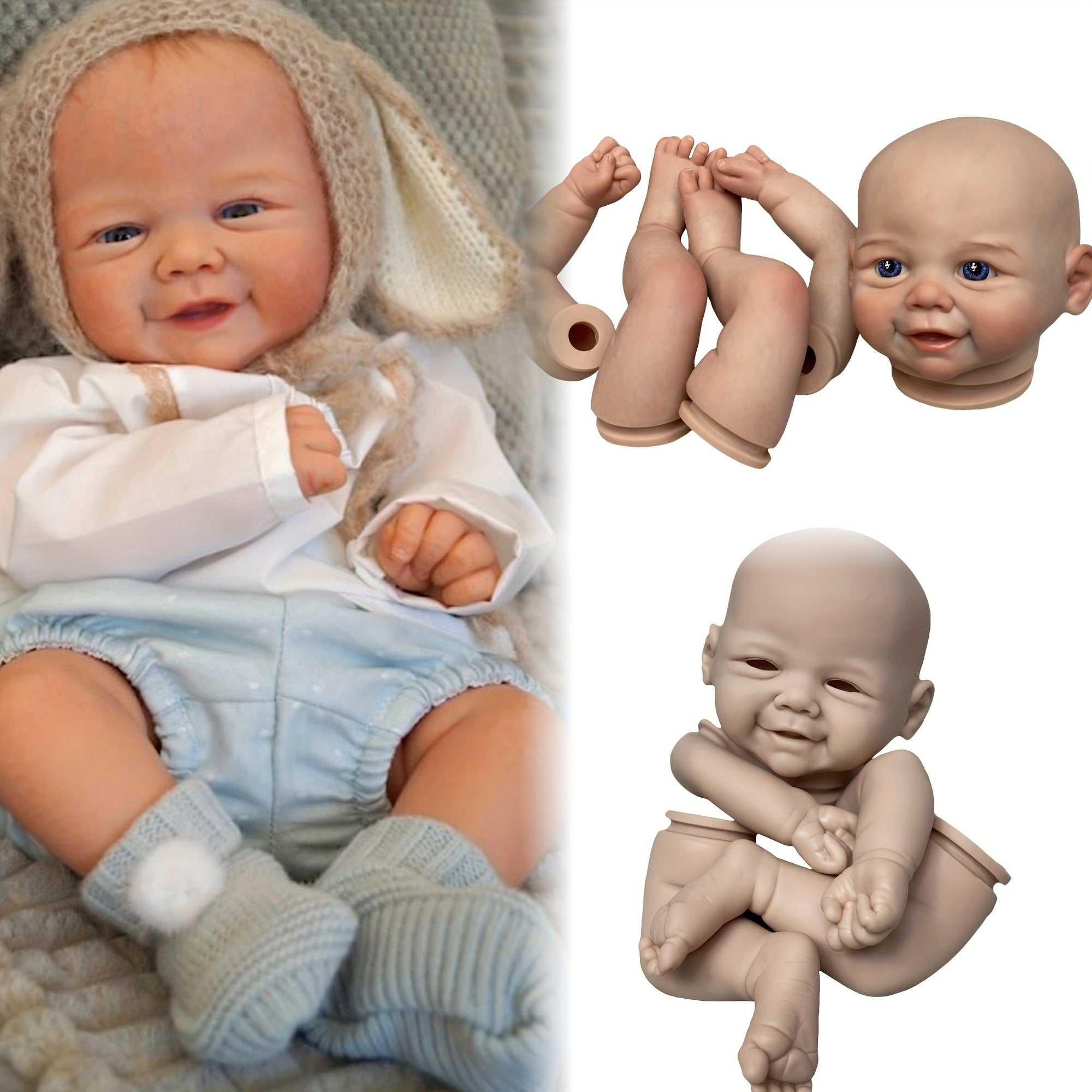 3D Painted and Unpainted Vivienne Reborn Doll Kits DIY Bebe Reborn Kits