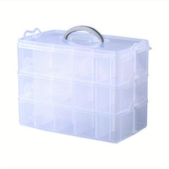 Translucent 3 Layer Stackable Storage Box 30 Compartments Dust Proof