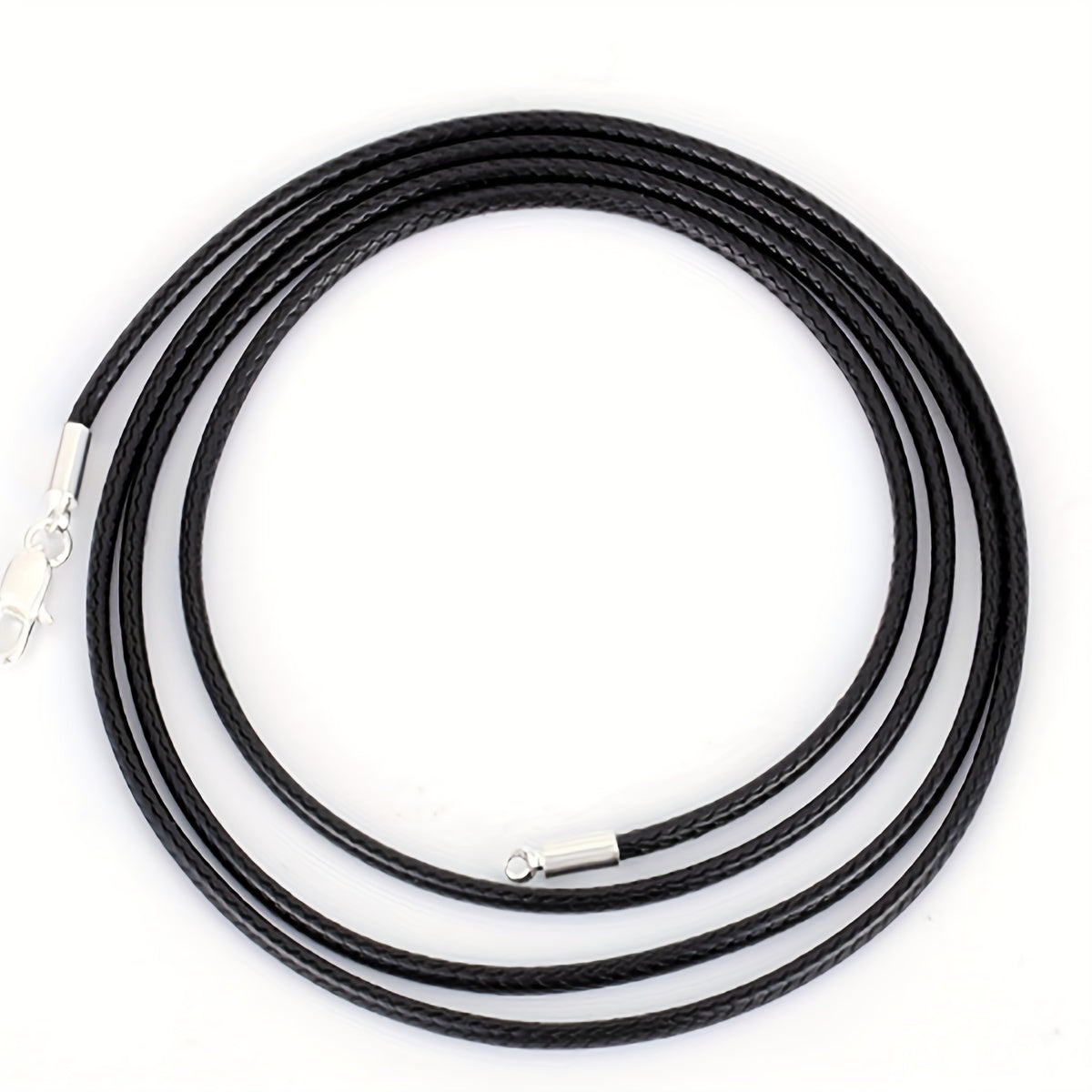 Men 3mm Wax Cord Choker Necklace Stainless Steel Clasp 16