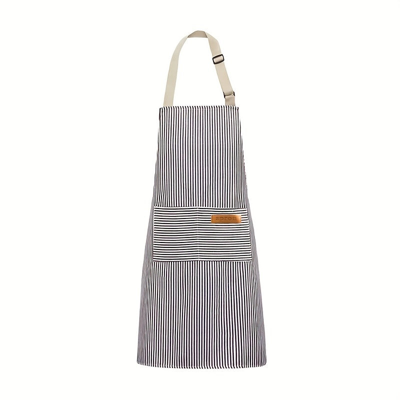 Polyester Striped Unisex Adjustable Cooking Apron