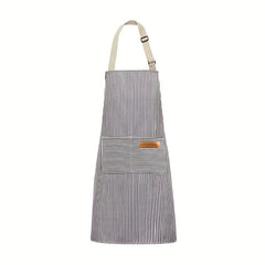 Polyester Striped Unisex Adjustable Cooking Apron