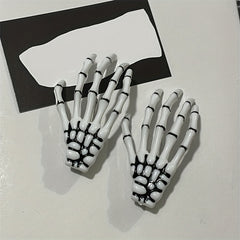 2pcs Y2K Skull Hand Hair Clip Set Gothic Hair Accessories