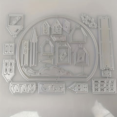 Christmas Town Crystal Ball Metal Cutting Dies