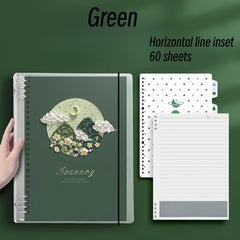 Vintage Loose leaf Notebook with Three-dimensional Painting Patterns