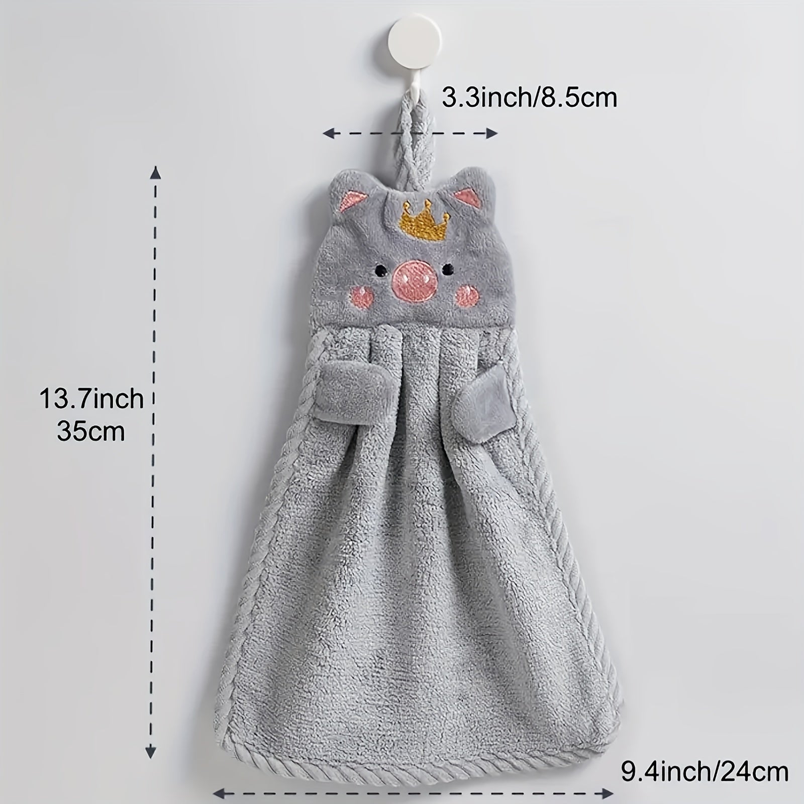 Cartoon Piggy Hand Towel Absorbent Quick Dry Bathroom Bedroom