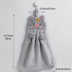 Cartoon Piggy Hand Towel Absorbent Quick Dry Bathroom Bedroom