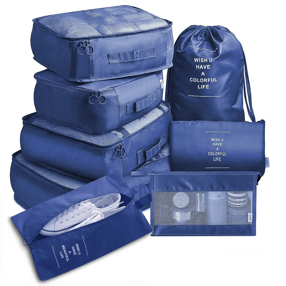 8-Piece Travel Storage Packing Cube Bag Organizer High Capacity Luggage 