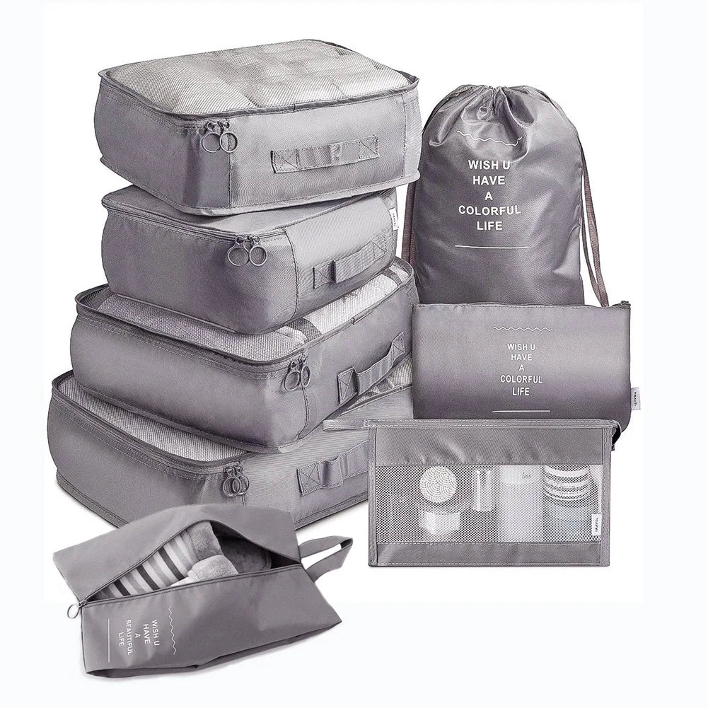 8-Piece Travel Storage Packing Cube Bag Organizer High Capacity Luggage 