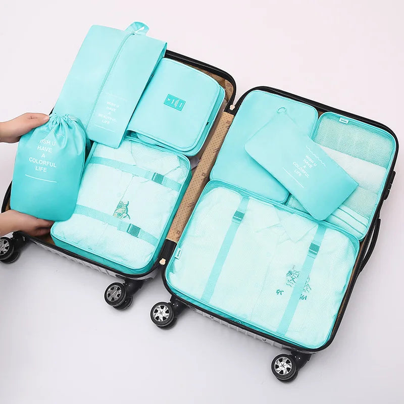 8-Piece Travel Storage Packing Cube Bag Organizer High Capacity Luggage 