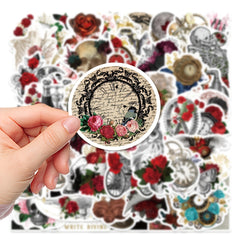50pcs Steampunk Rose Waterproof Sticker Toy Refrigerator Water Cup Decoration
