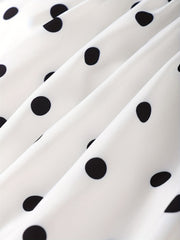 Polka Dot Long Sleeve Dress with Belt