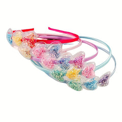 5pcs Colorful Love Headband Transparent PVC Hair Band For Girls
