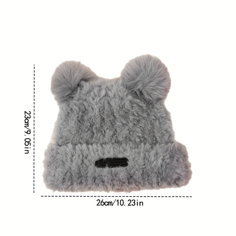 Warm Beanie Bear Ear Hat Lightweight Knitted Windproof Hat