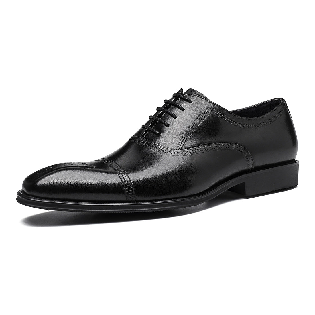 FARWARWO Men's Leather Oxford Shoes Pointed Toe Formal Comfortable Dress Shoes