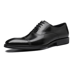 FARWARWO Men's Leather Oxford Shoes Pointed Toe Formal Comfortable Dress Shoes
