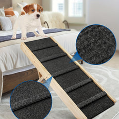 Adjustable Dog Ramp Wooden Folding Portable Pet Ramp