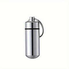 Portable Aluminum Keychain Pill Box Waterproof Travel Meds Storage
